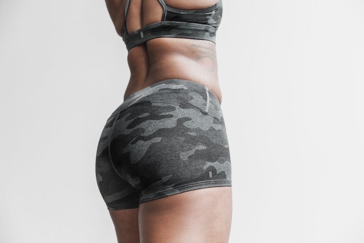 Nobull 2'' Plush Heather Shorts Dam Grå Camo | PQ1059367