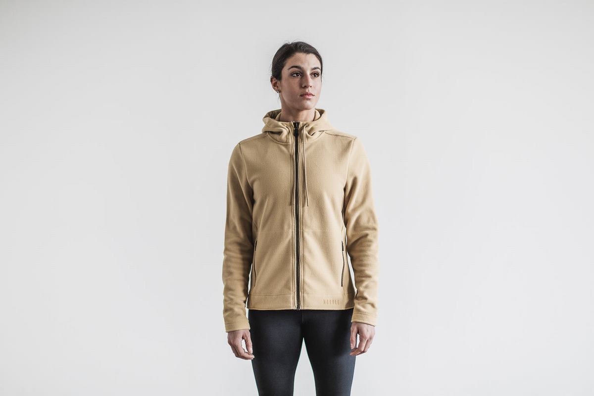 Nobull Arctic Zip-up Jacka Dam Beige | HK8765304