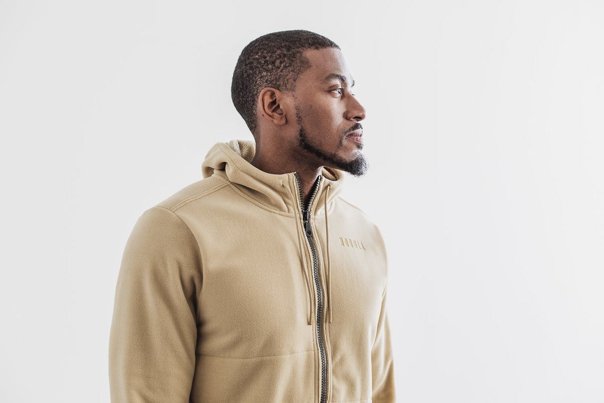 Nobull Arctic Zip-up Jacka Herr Beige | SY8951632