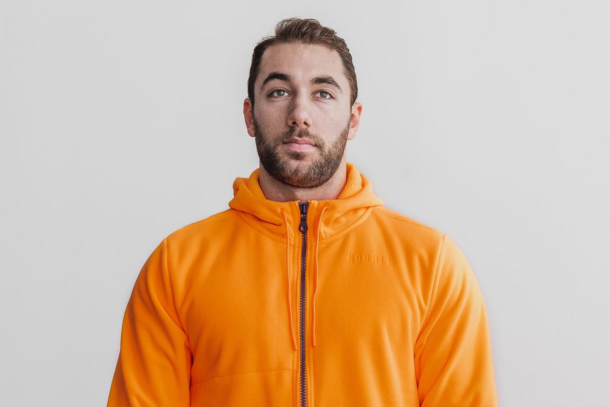 Nobull Arctic Zip-up Neon Jacka Herr Orange | GK6972130