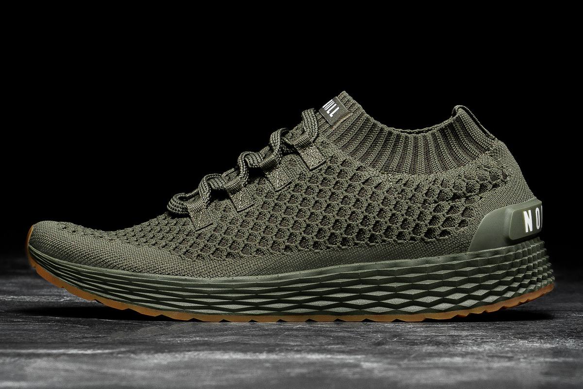 Nobull Army Knit Runner Löparskor Dam Olivgröna | WV3792014