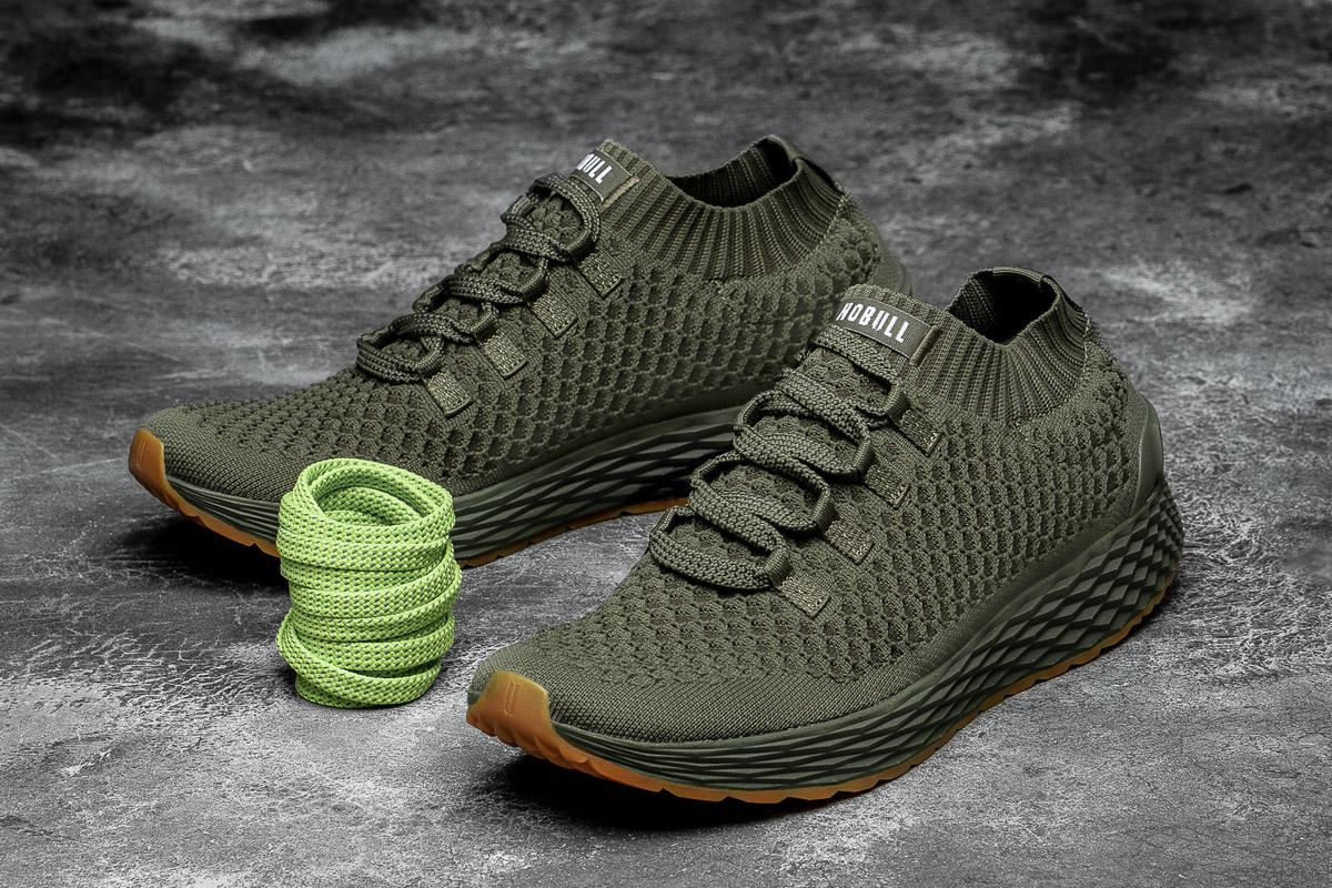 Nobull Army Knit Runner Löparskor Dam Olivgröna | WV3792014