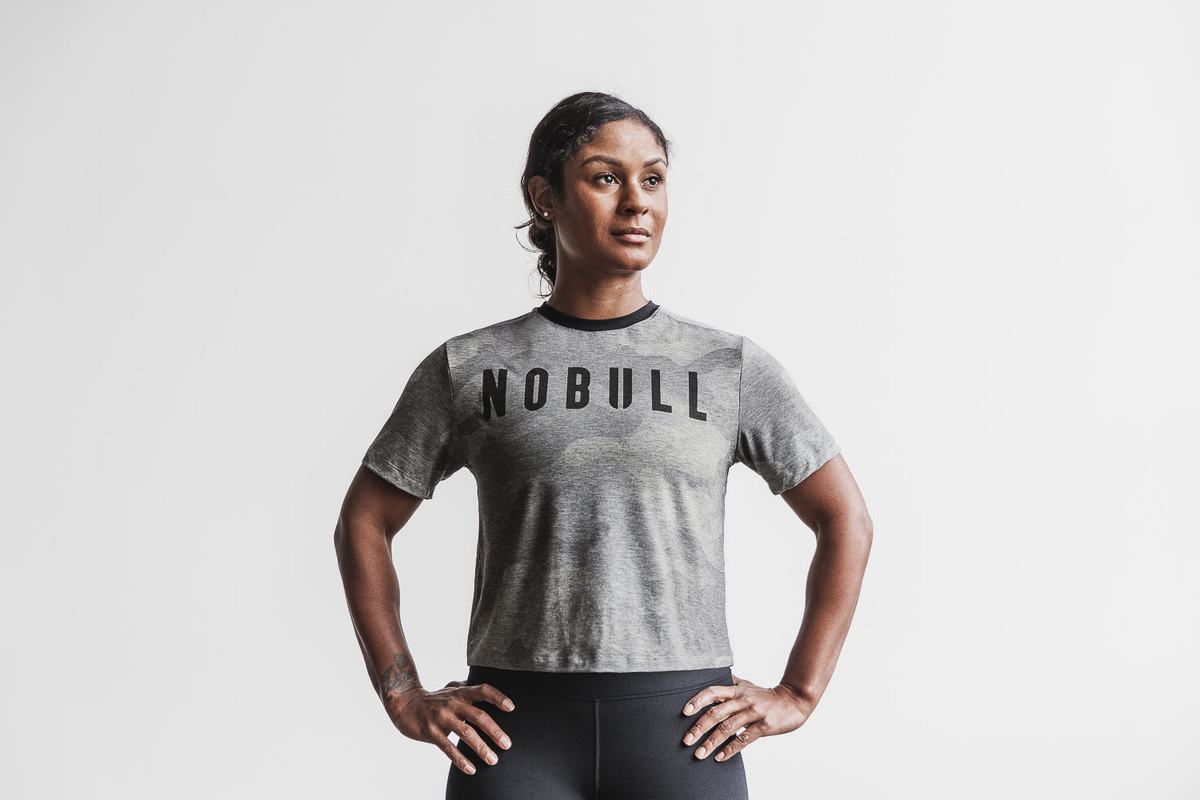 Nobull Boxy T-Shirt Dam Grå Camo | UJ5743618