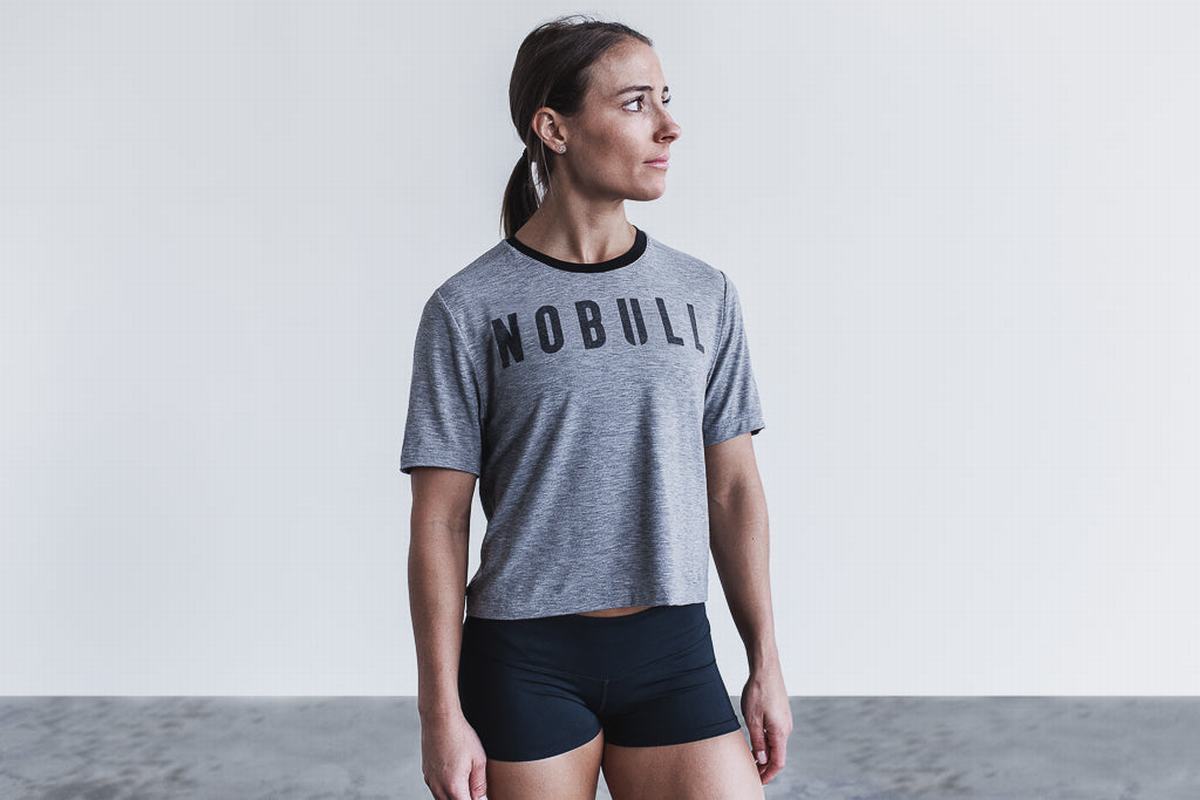 Nobull Boxy T-Shirt Dam Grå | QD8093672