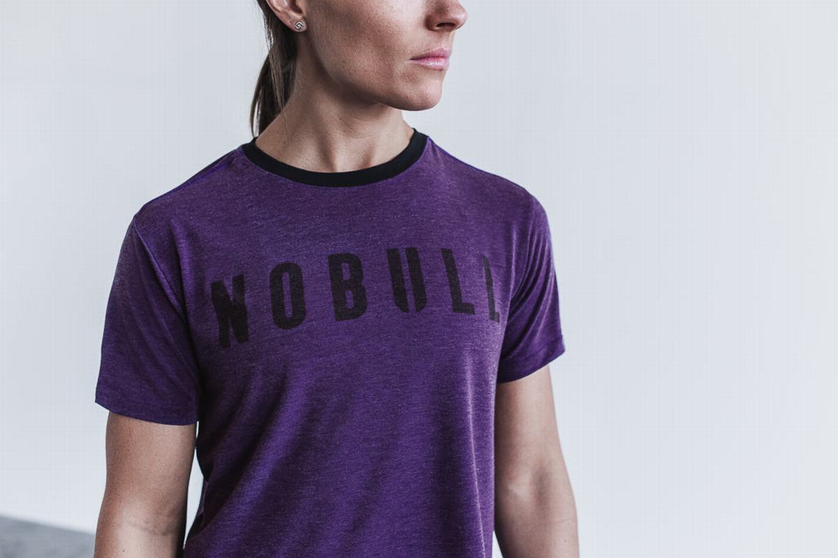 Nobull Boxy T-Shirt Dam Lila | RW6942708