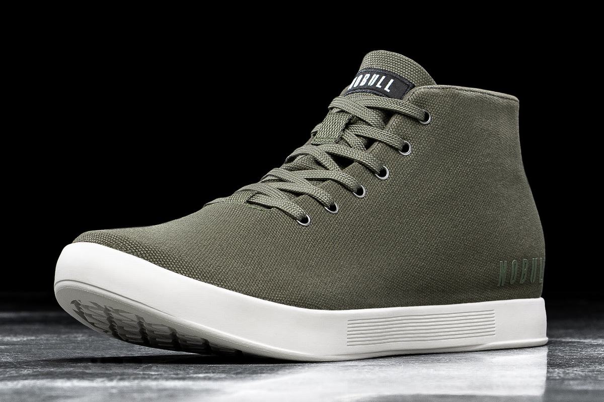 Nobull Canvas Mid Trainer Skor Dam Mörkgröna Vita | XP9283074