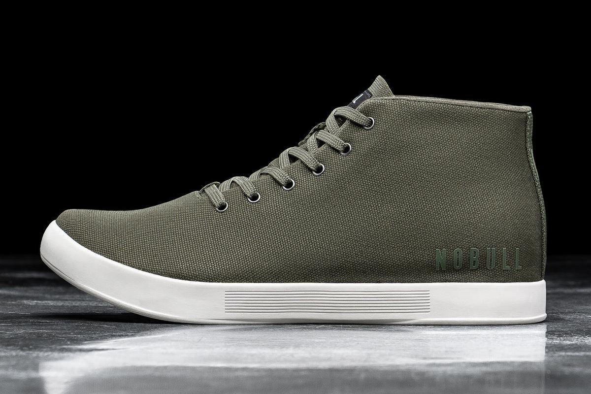 Nobull Canvas Mid Trainer Skor Dam Mörkgröna Vita | XP9283074