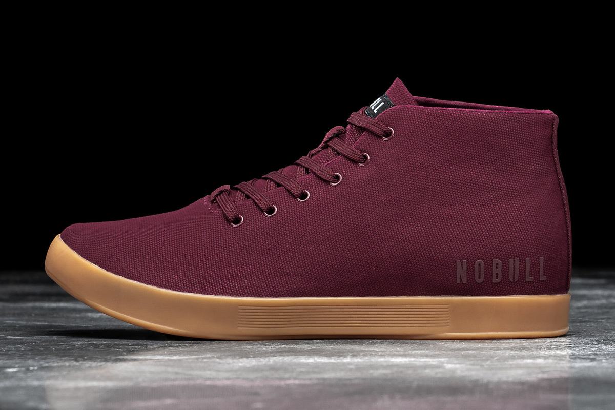 Nobull Canvas Mid Trainer Skor Dam Mörkröda | AO2091873