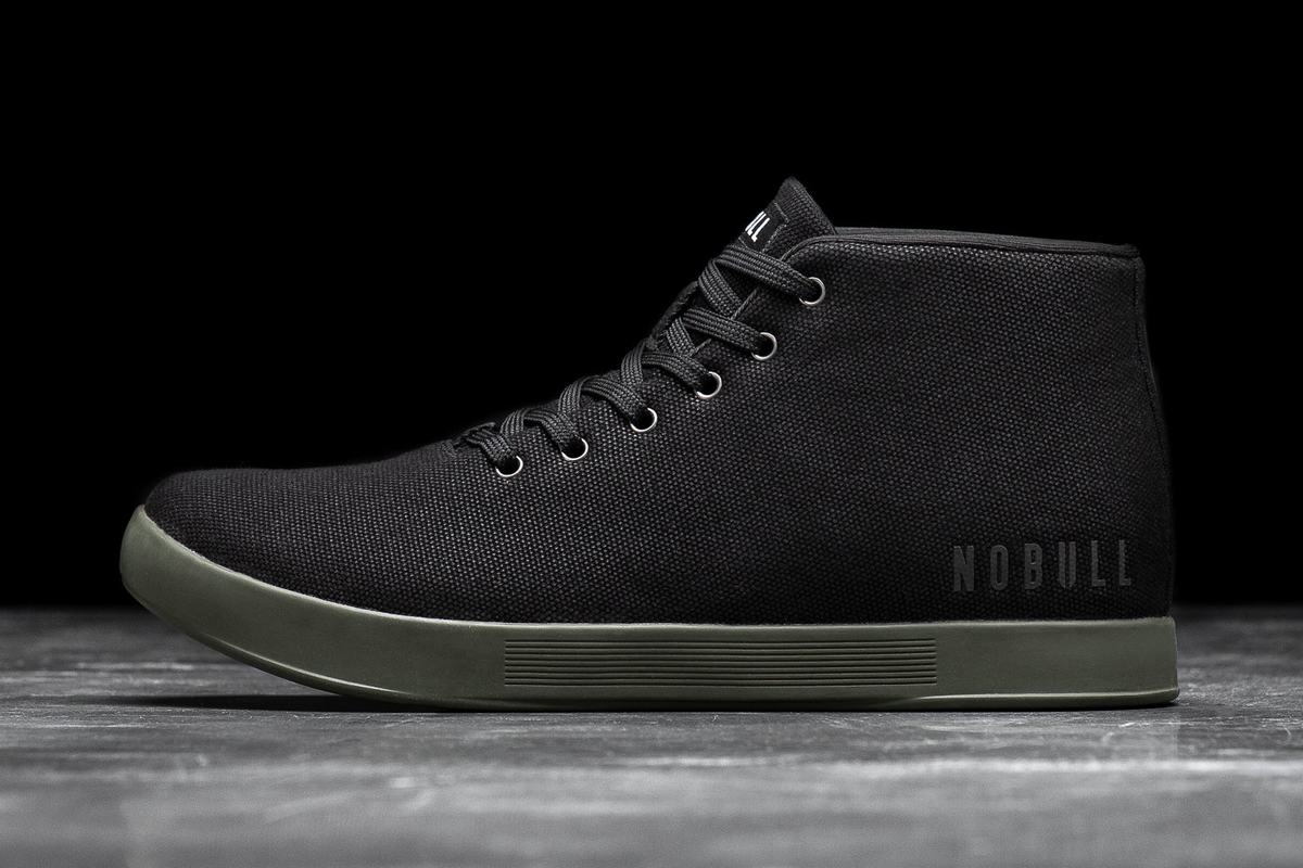 Nobull Canvas Mid Trainer Skor Herr Svarta Mörkgröna | YR3689250