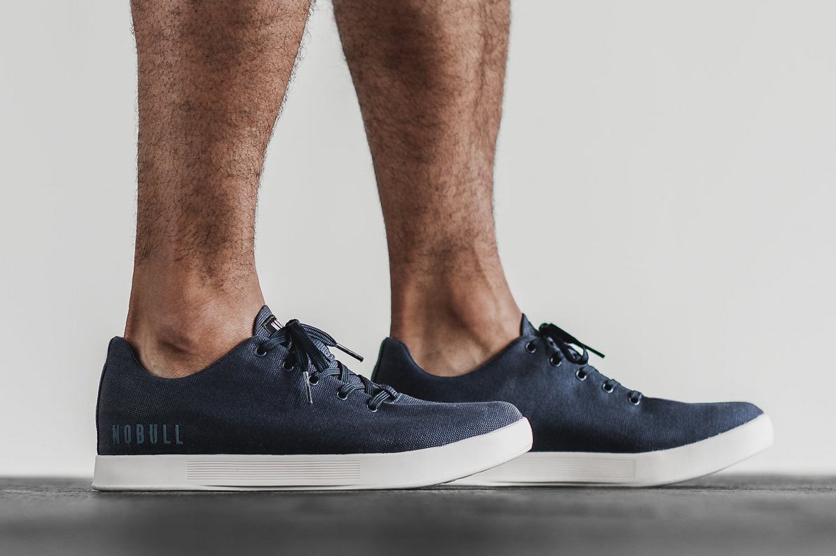 Nobull Canvas Trainer Skor Herr Marinblå Vita | MU4609178