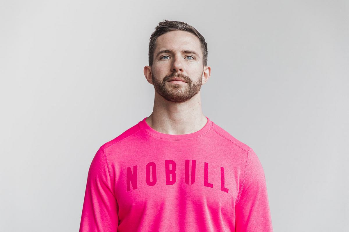 Nobull Crew Neon Tröja Herr Rosa | CP7536092