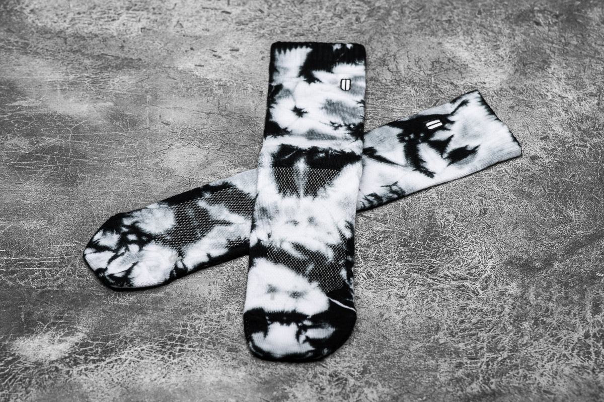 Nobull Crew Tie-Dye Strumpor Herr Vita Svarta | PV0326785