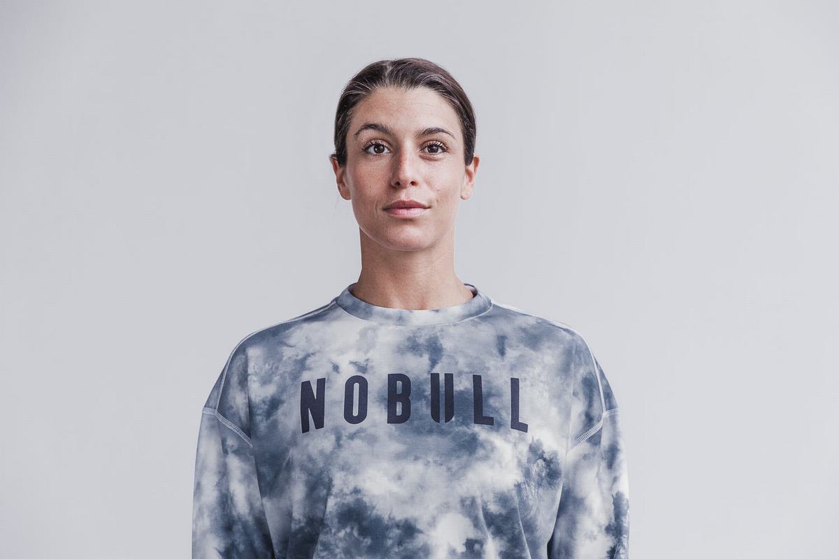 Nobull Crew Tie-Dye Tröja Dam Vita | DM8246019