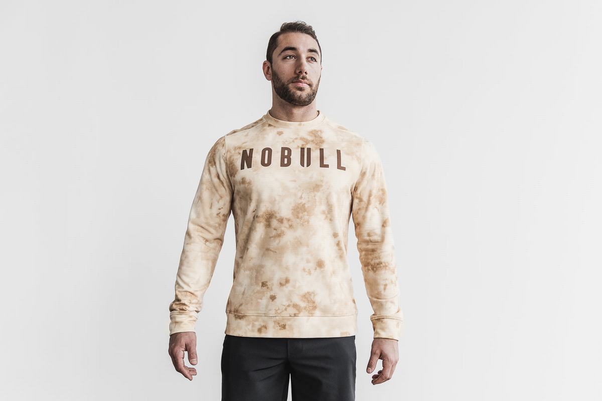 Nobull Crew Tie-Dye Tröja Herr Vita | MK8174903