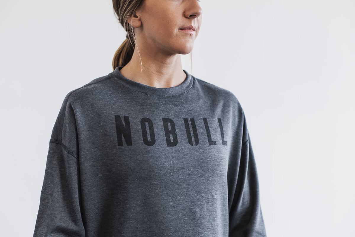 Nobull Crew Tröja Dam Mörkgrå | GQ3769021