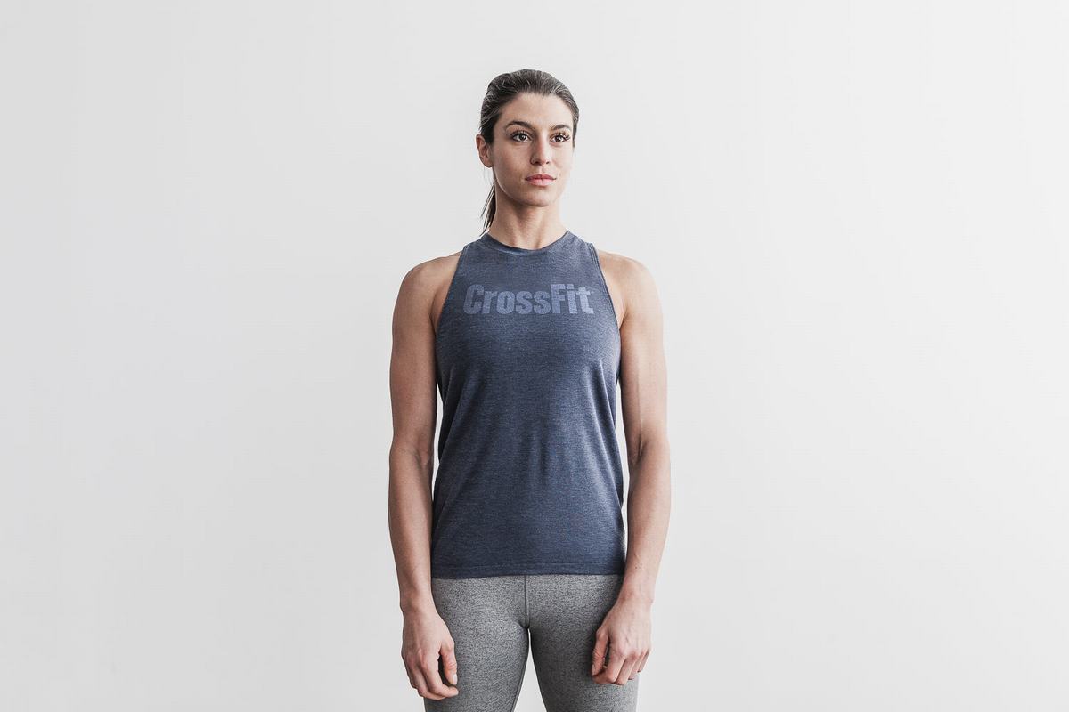 Nobull Crossfit® High-Neck Tank Linne Dam Marinblå | PZ6497031