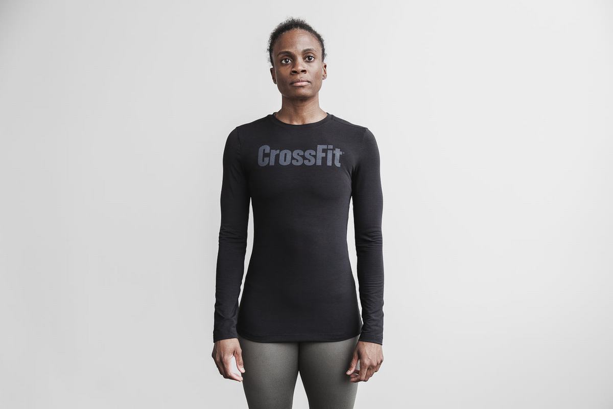 Nobull Crossfit® Långärmad T-Shirt Dam Svarta | SH6702415