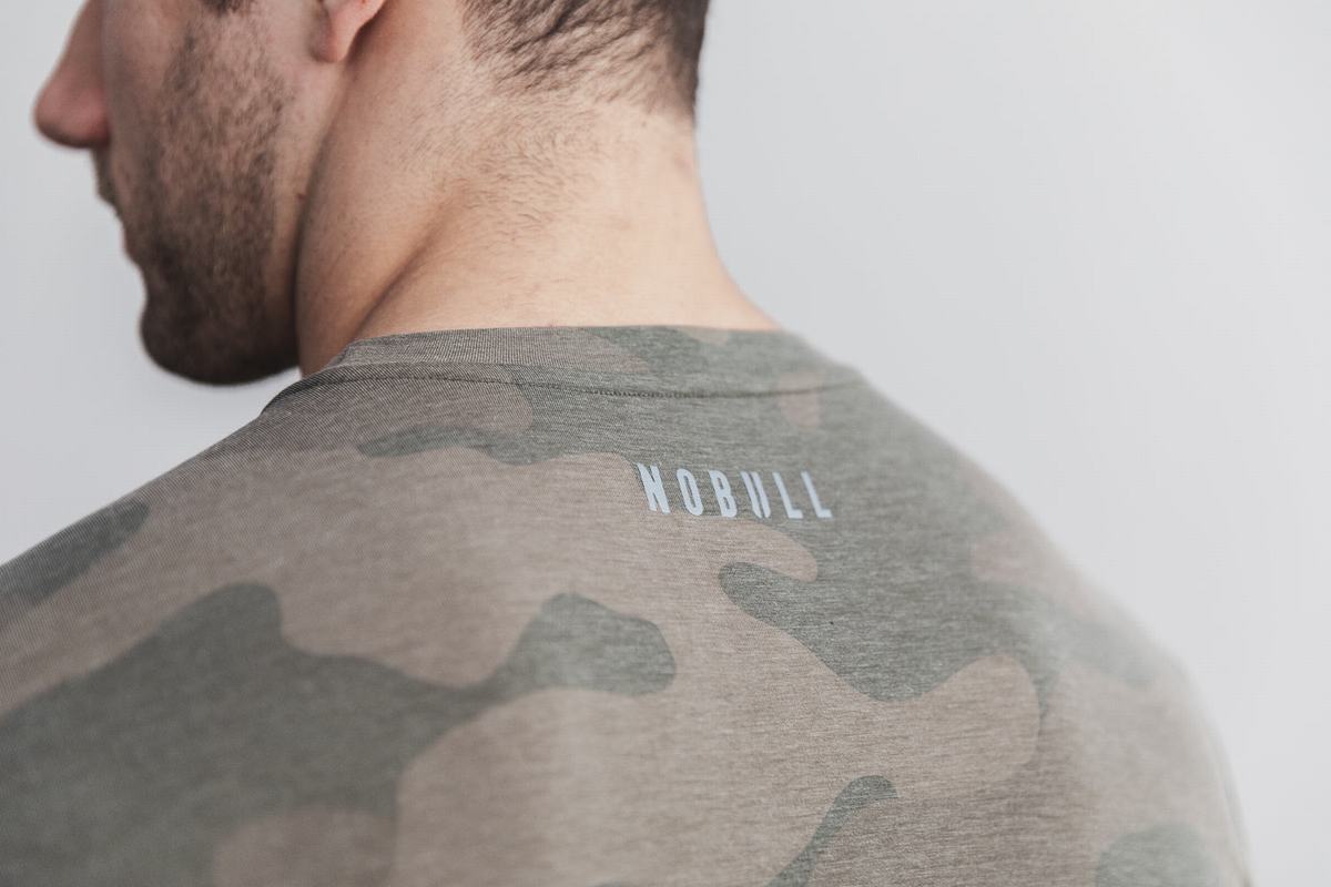 Nobull Crossfit® Långärmad T-Shirt Herr Gröna Camo | AO9803714