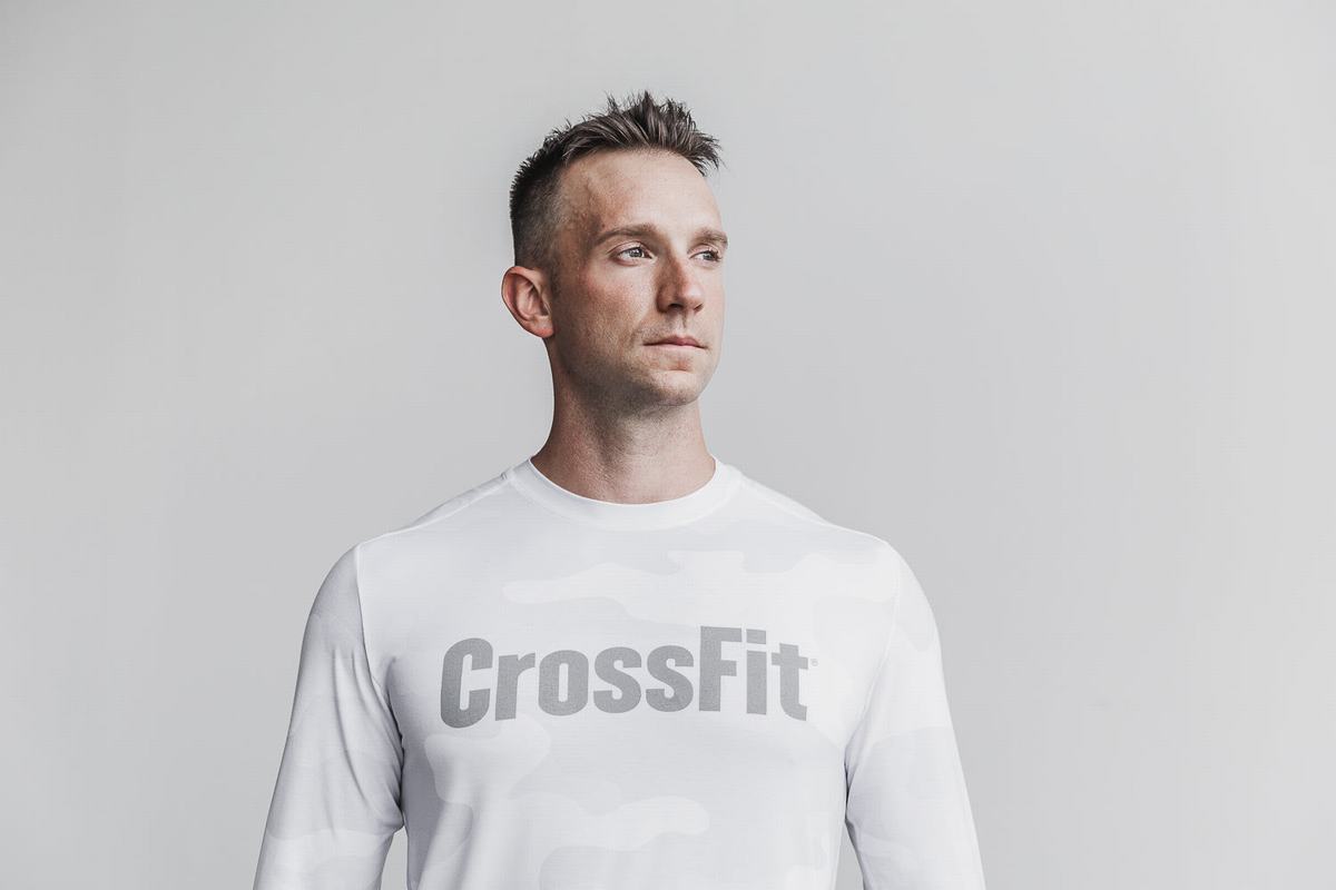 Nobull Crossfit® Långärmad T-Shirt Herr Vita Camo | PG4962185