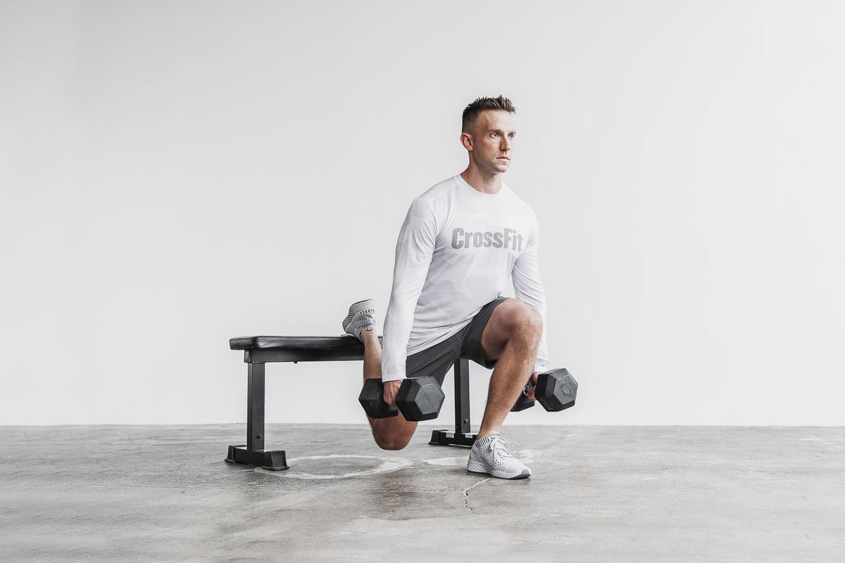 Nobull Crossfit® Långärmad T-Shirt Herr Vita Camo | PG4962185