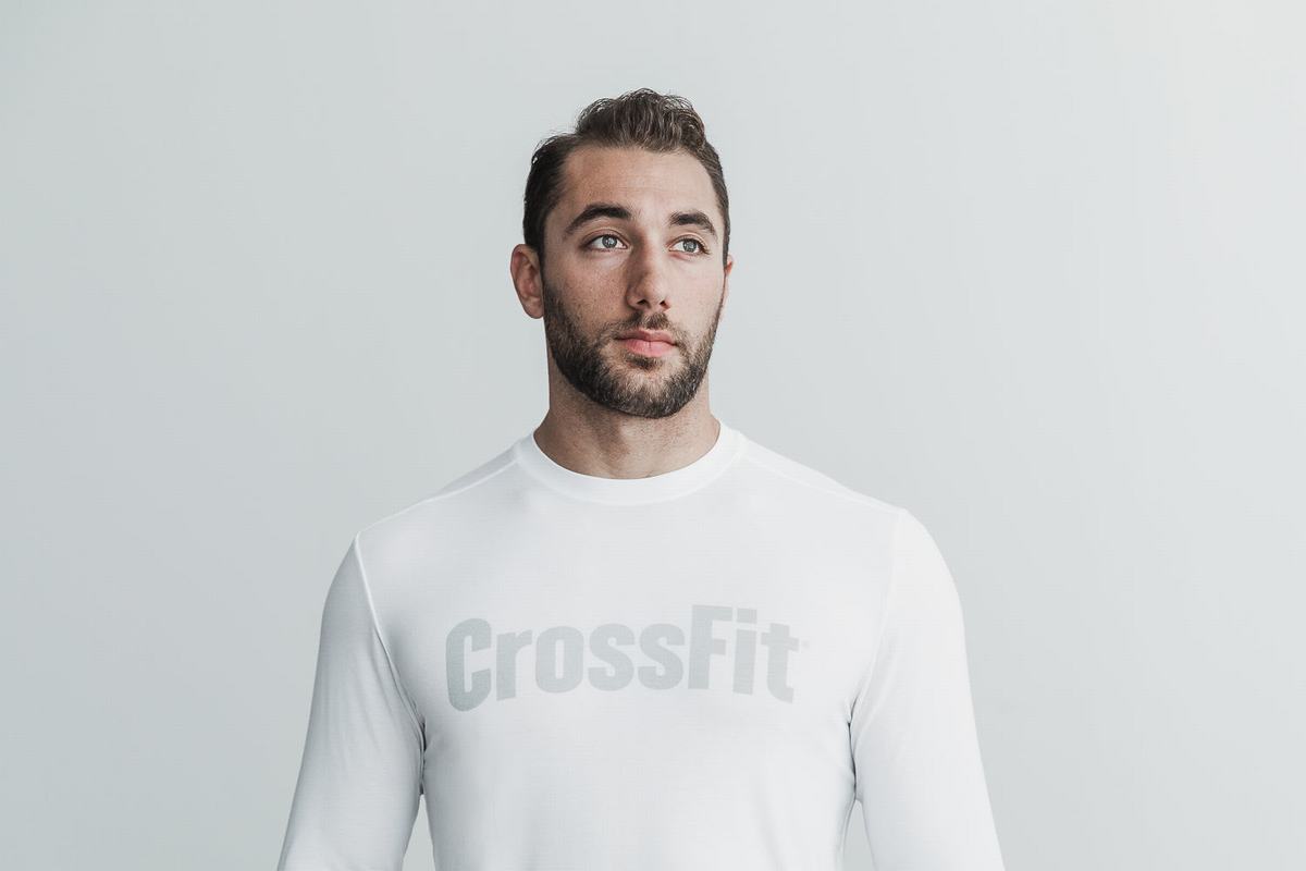 Nobull Crossfit® Långärmad T-Shirt Herr Vita | SR7108296