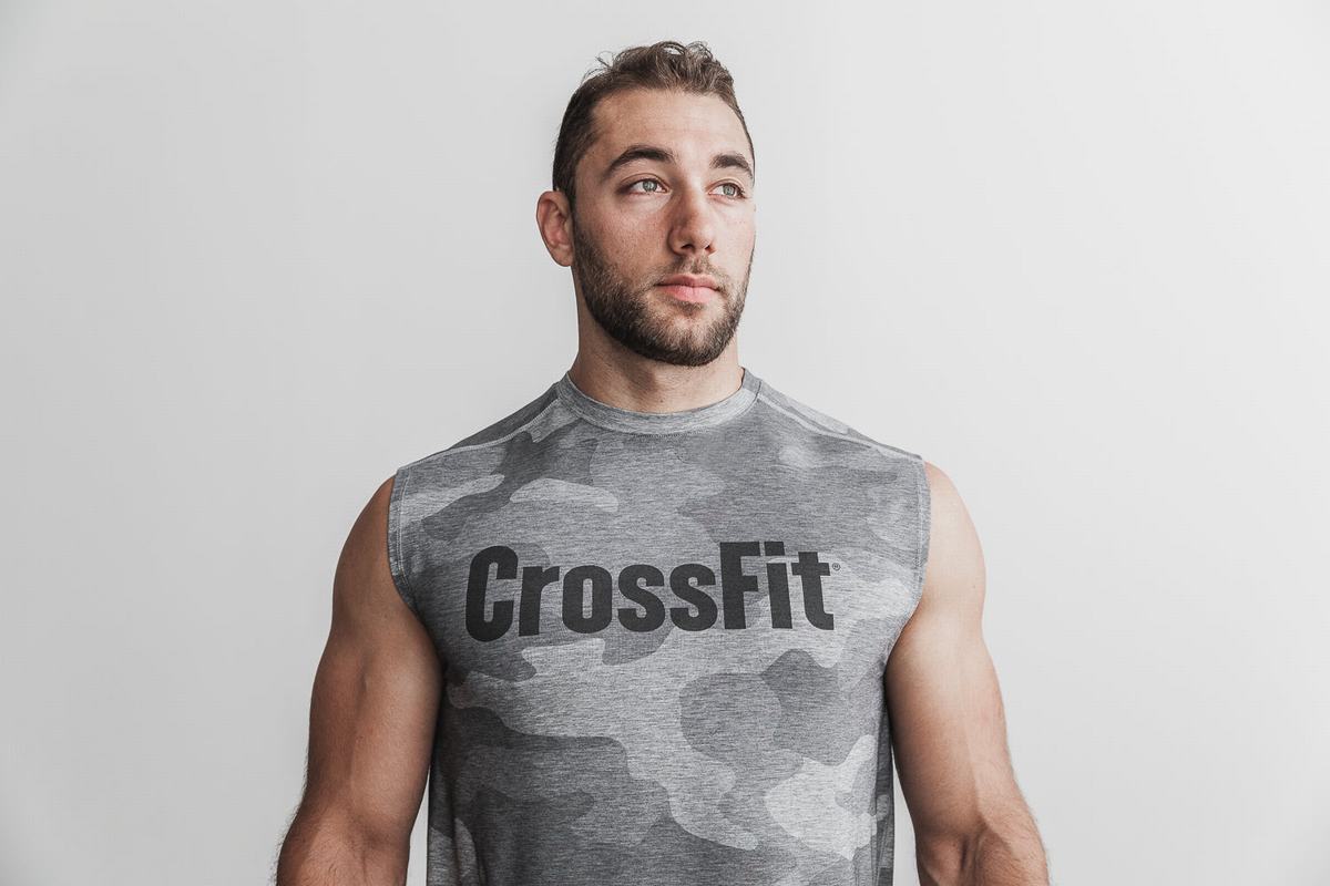 Nobull Crossfit® Ärmlös T-Shirt Herr Grå Camo | AE8925607