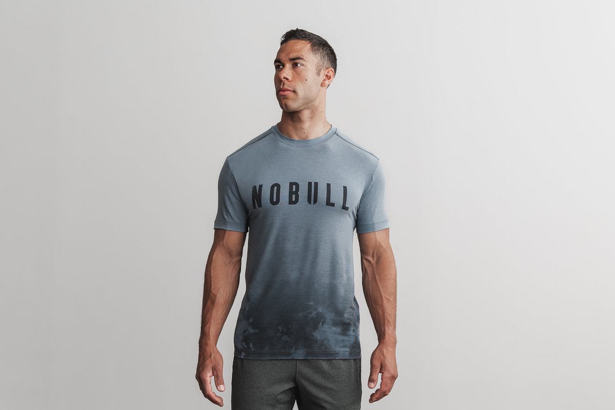 Nobull Dip-Dye T-Shirt Herr Blå | QN1734568