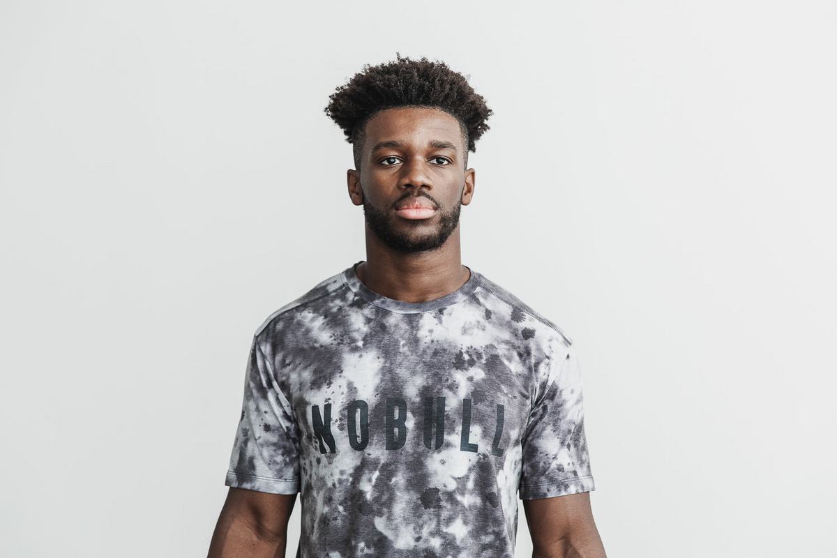 Nobull Dip-Dye T-Shirt Herr Vita Svarta | MN0145973