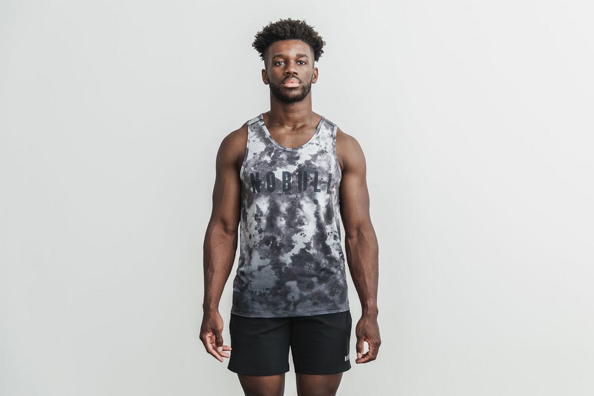 Nobull Dip-Dye Tank Linne Herr Vita Svarta | PN4709325