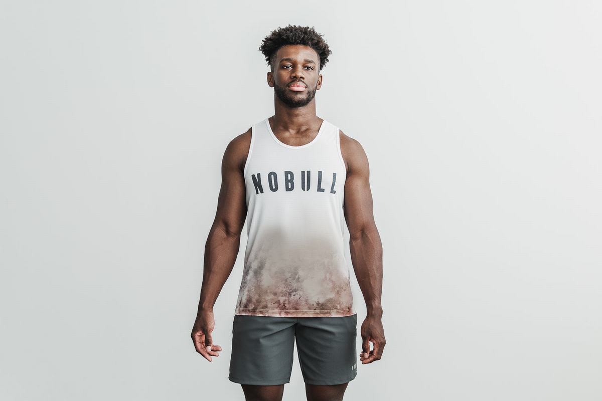 Nobull Dip-Dye Tank Linne Herr Vita | ZM3478250