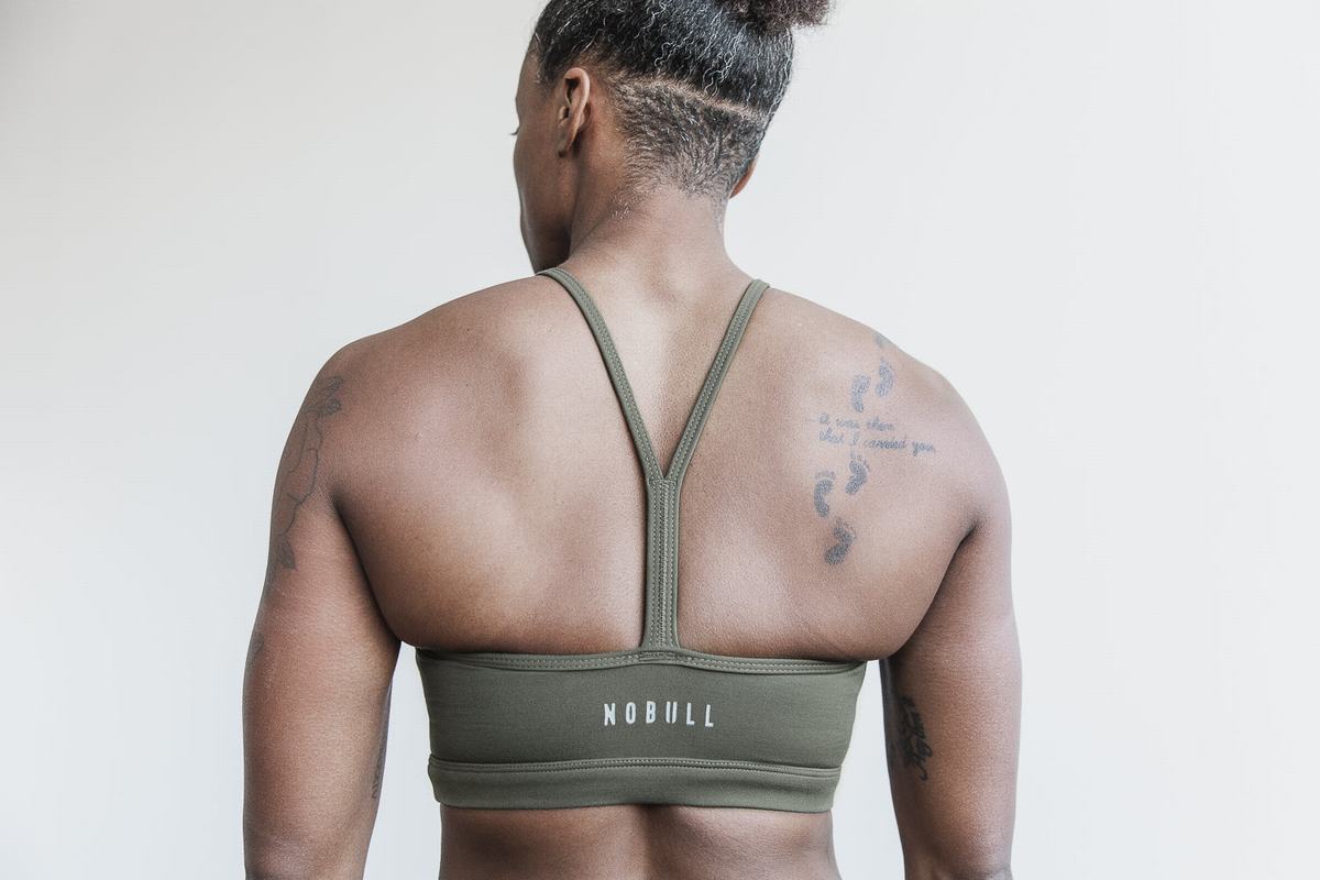 Nobull Halter Matte Sport-BH Dam Olivgröna | LM0287396