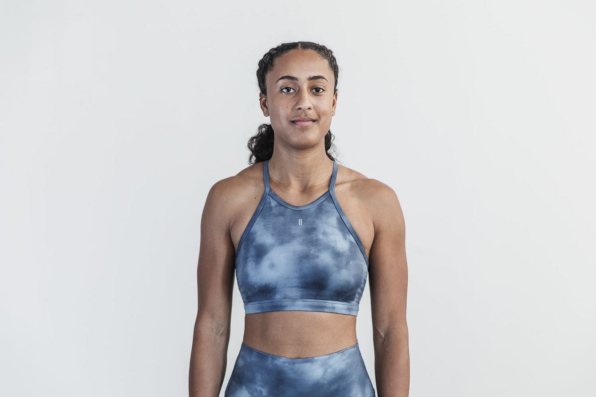 Nobull Halter Tie-Dye Sport-BH Dam Blå | MR5084697