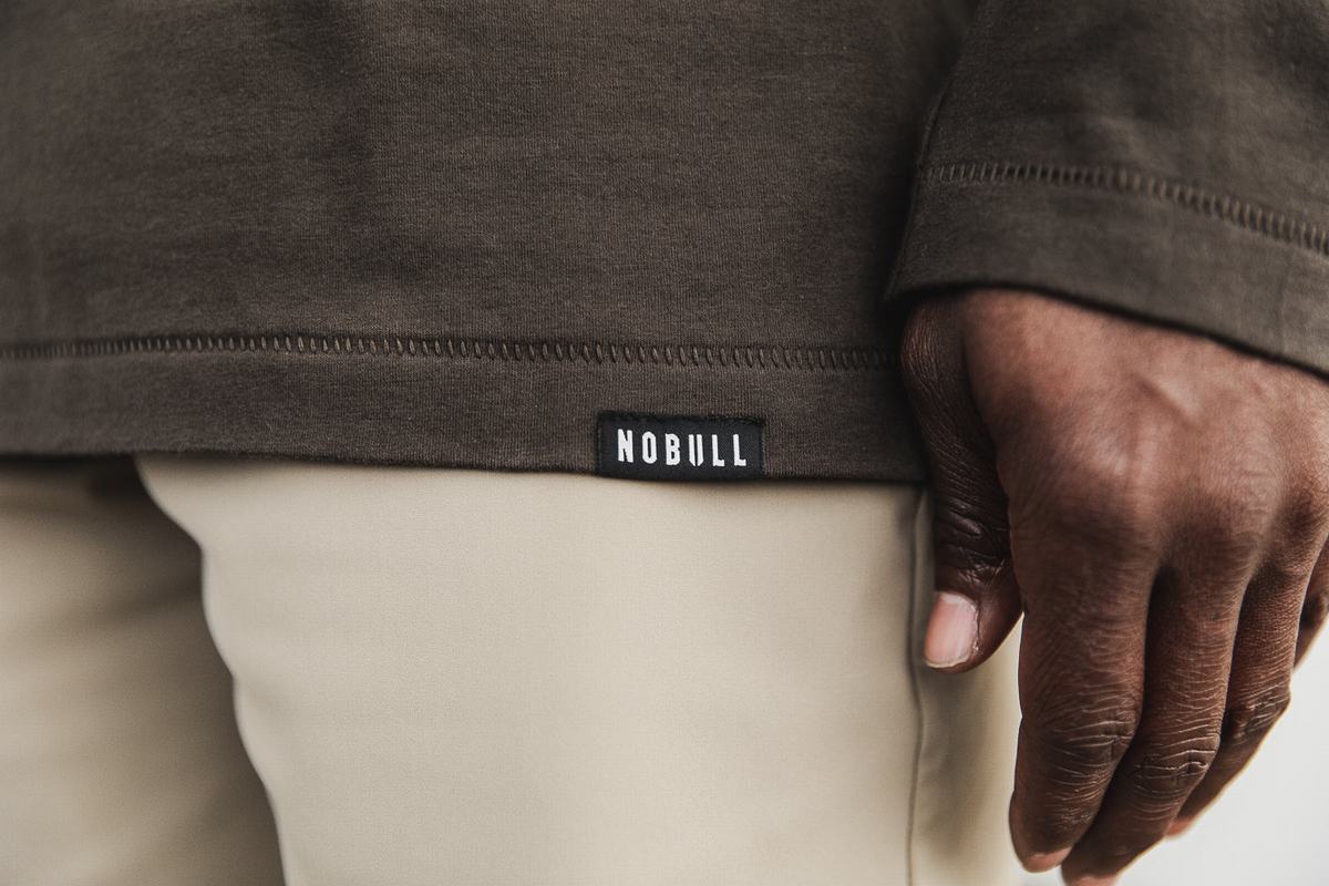 Nobull Heavyweight Pocket Långärmad T-Shirt Herr Choklad | KX1087543