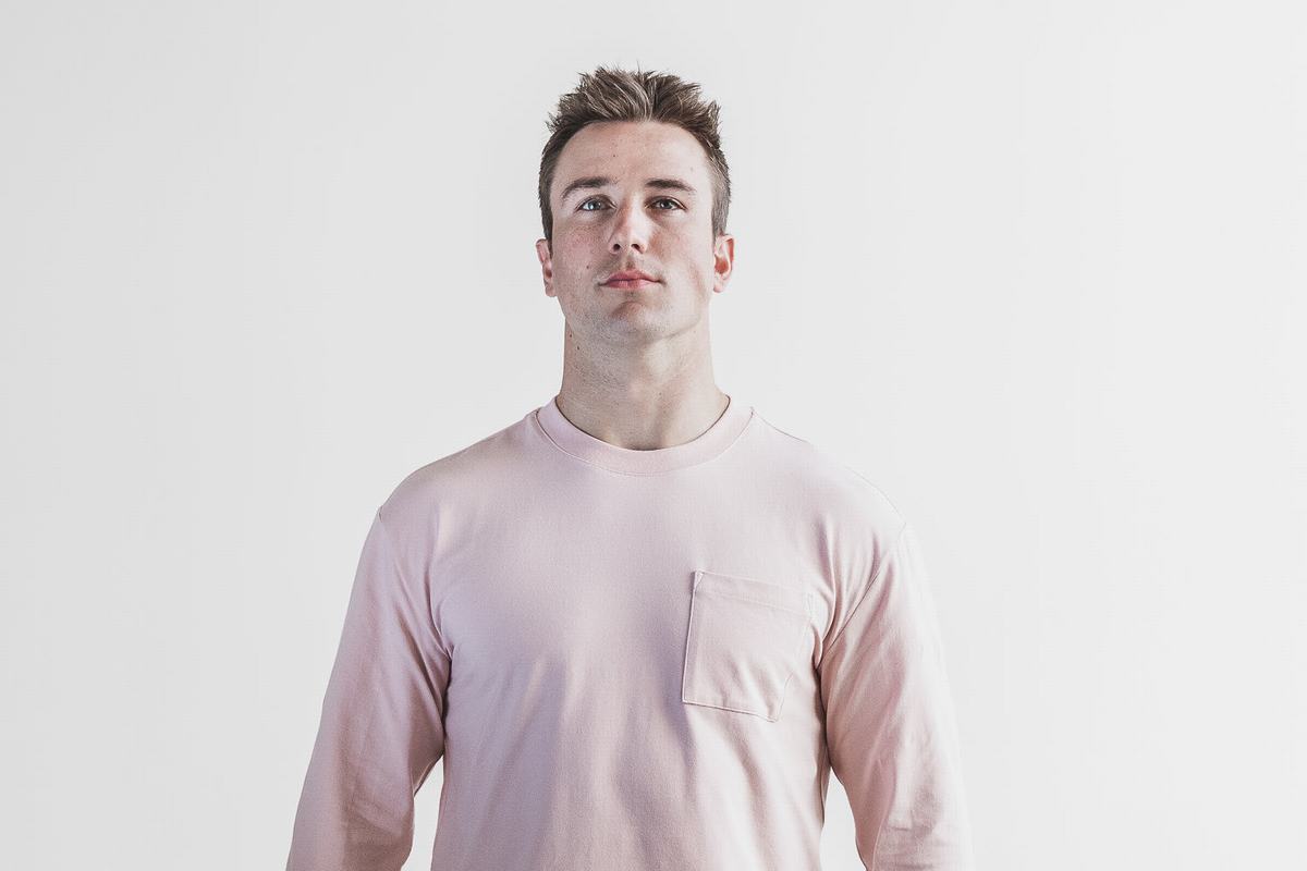 Nobull Heavyweight Pocket Långärmad T-Shirt Herr Rosa | WK5863740