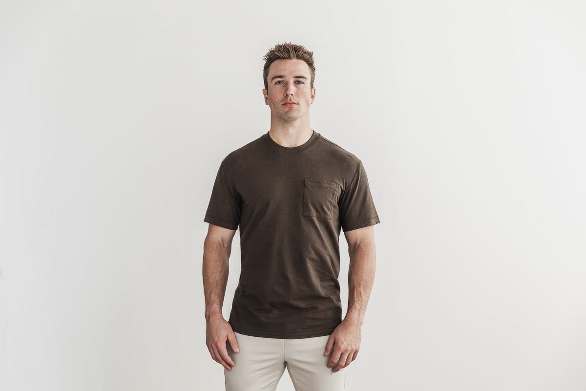 Nobull Heavyweight Pocket T-Shirt Herr Choklad | TJ0953812