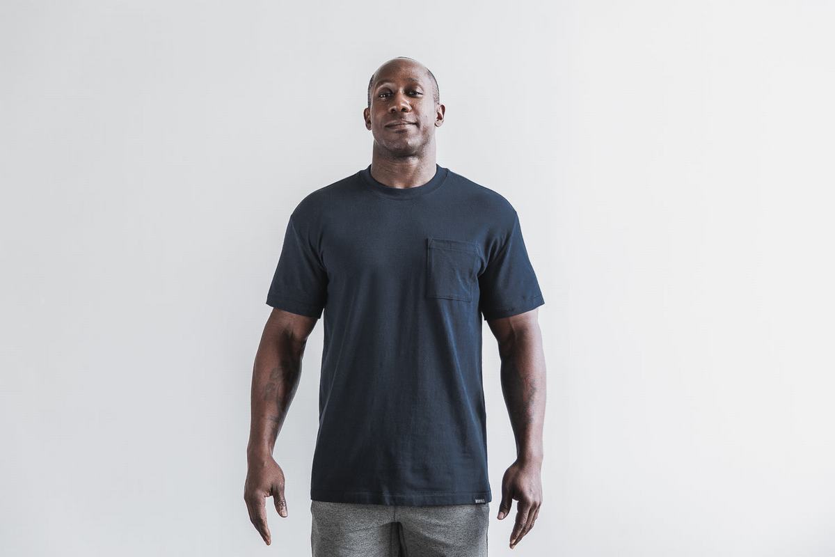 Nobull Heavyweight Pocket T-Shirt Herr Marinblå | SM9865074