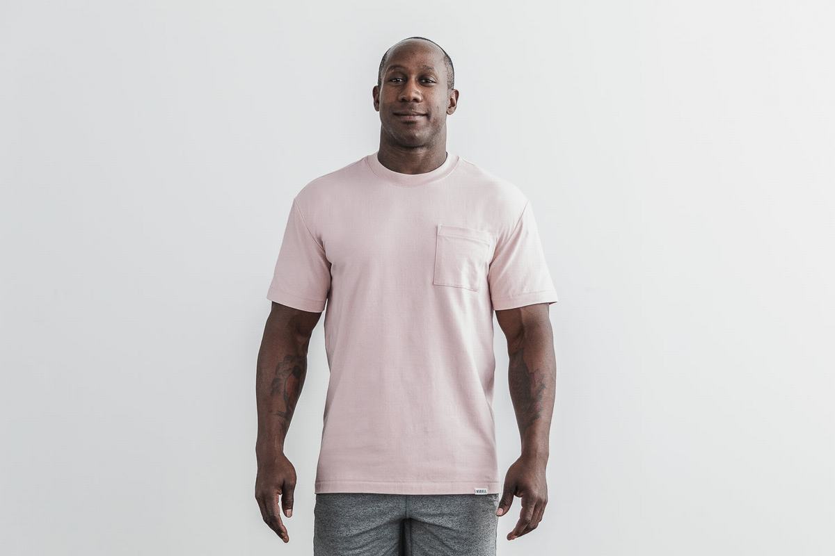 Nobull Heavyweight Pocket T-Shirt Herr Rosa | EP1687032