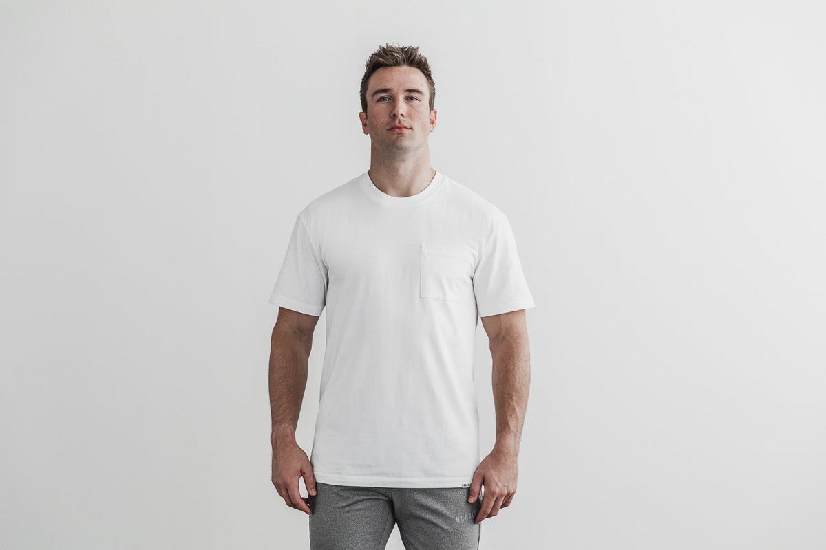 Nobull Heavyweight Pocket T-Shirt Herr Vita | FQ9760548