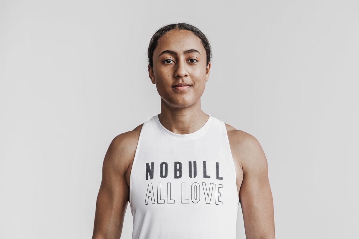 Nobull High-Neck All Love Tank Träningslinne Dam Vita | XF1758634