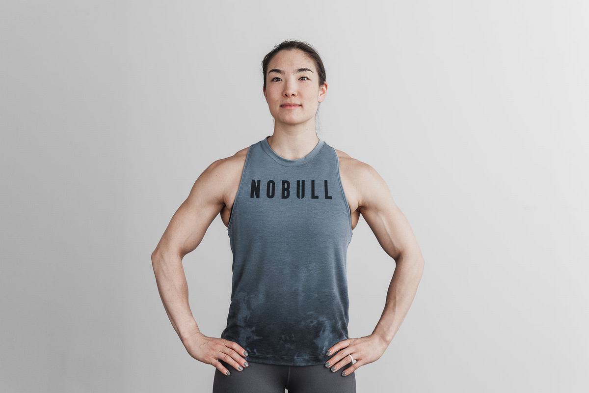 Nobull High-Neck Dip-Dye Tank Linne Dam Blå | YN6185032