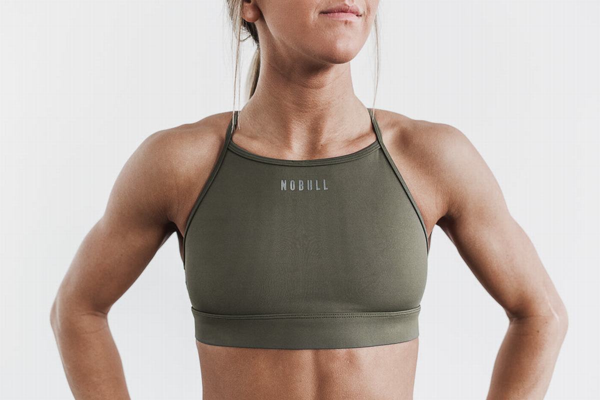 Nobull High-Neck Sport-BH Dam Gröna | RW3015867