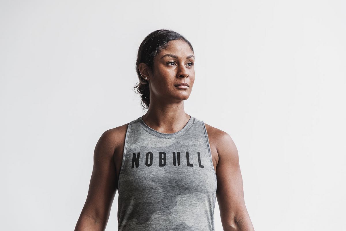 Nobull High-Neck Tank Linne Dam Grå Camo | CW9436085