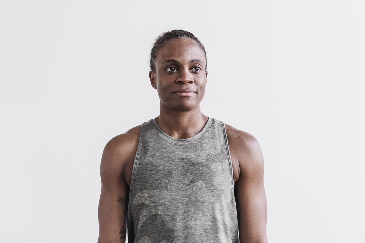 Nobull High-Neck Tank Linne Dam Grå Camo | IY2061847