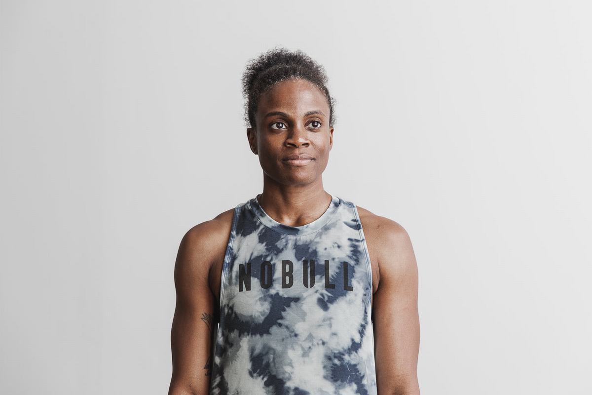 Nobull High-Neck Tank Tie-Dye Linne Dam Blå Blå | BU1980526