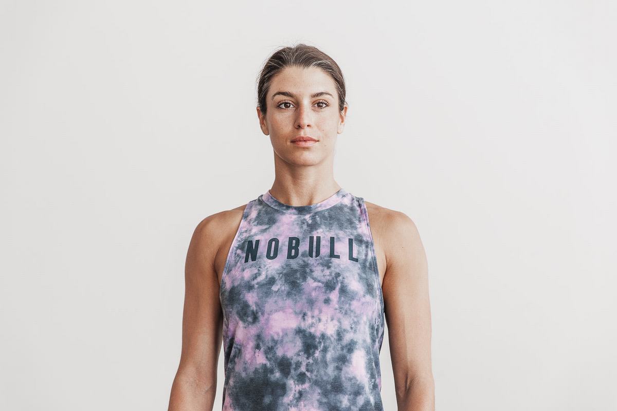 Nobull High-Neck Tank Tie-Dye Träningslinne Dam Rosa | CW3510827