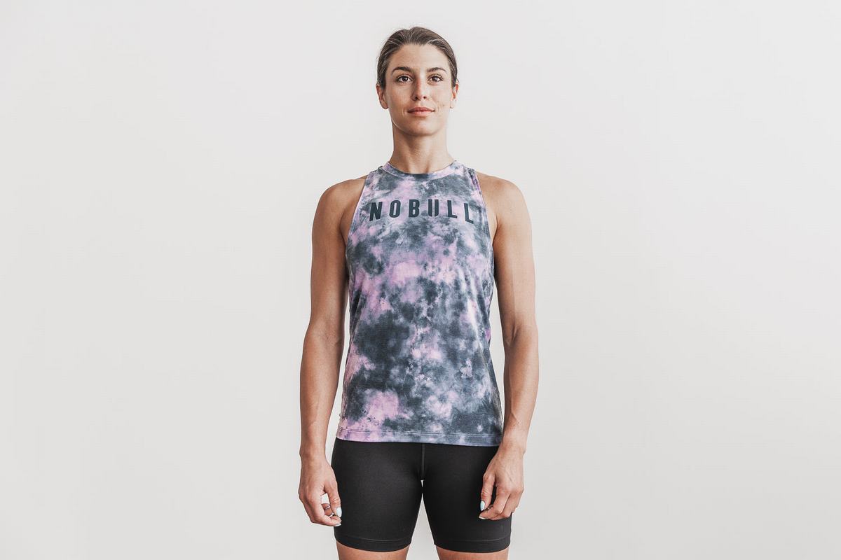 Nobull High-Neck Tank Tie-Dye Träningslinne Dam Rosa | CW3510827