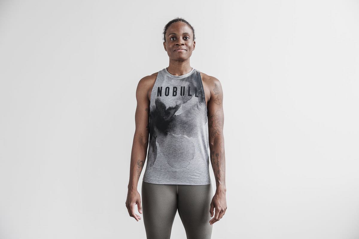 Nobull High-Neck Tank Träningslinne Dam Grå | ZU5784136