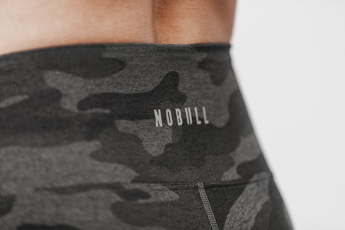 Nobull High-Rise Crop Plush Heather Strumpbyxor Dam Mörkgrå Camo | WM8605719