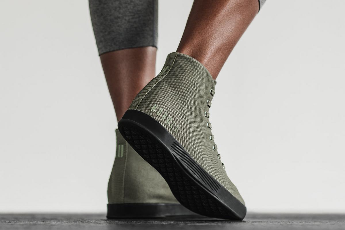 Nobull High-Top Canvas Trainer Skor Dam Mörkgröna Svarta | BL3807194