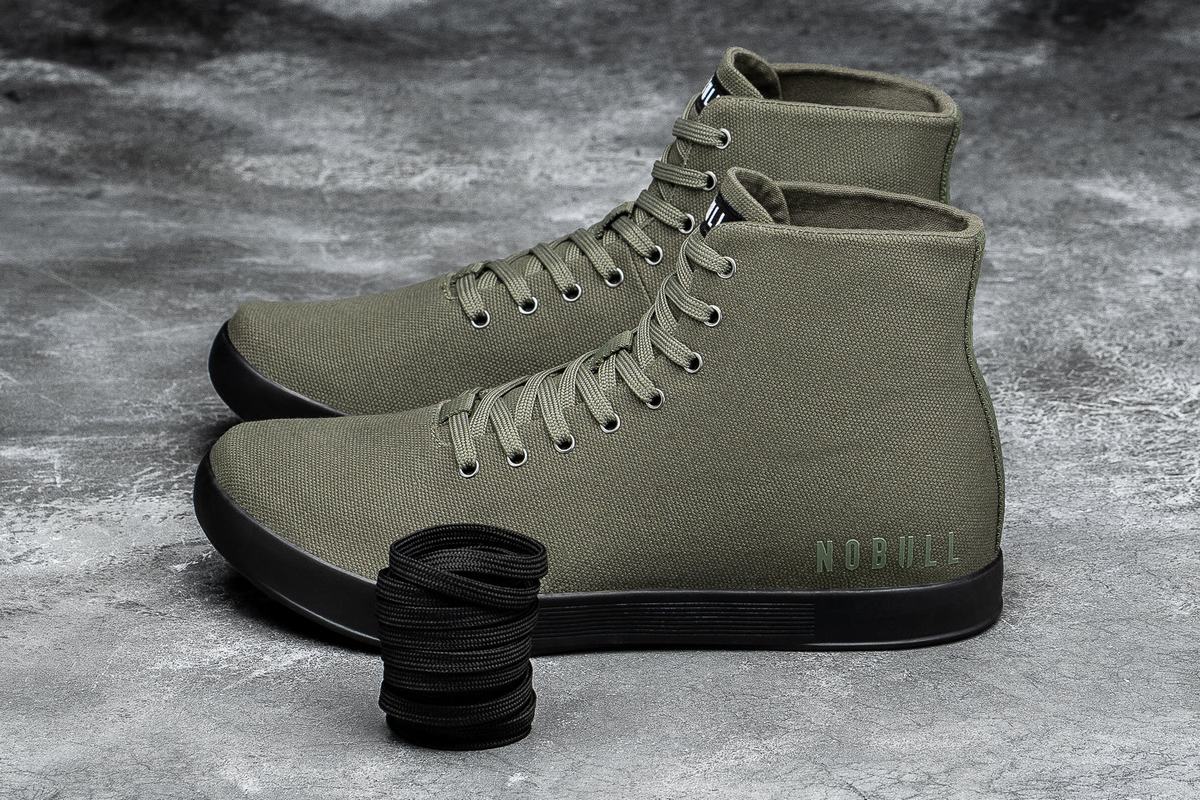 Nobull High-Top Canvas Trainer Skor Dam Mörkgröna Svarta | BL3807194